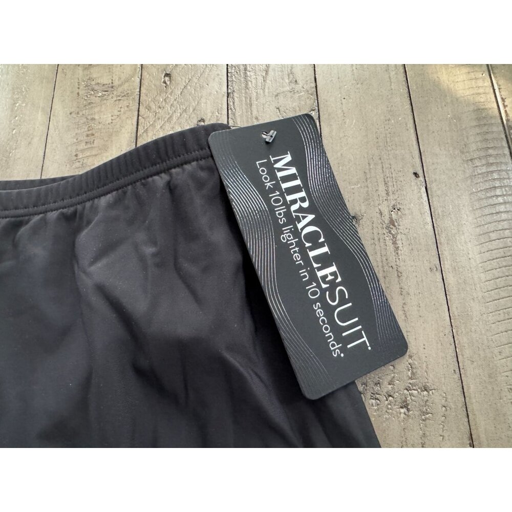 Nwt Miraclesuit Solid Black Tummy Control Skirted… - image 2